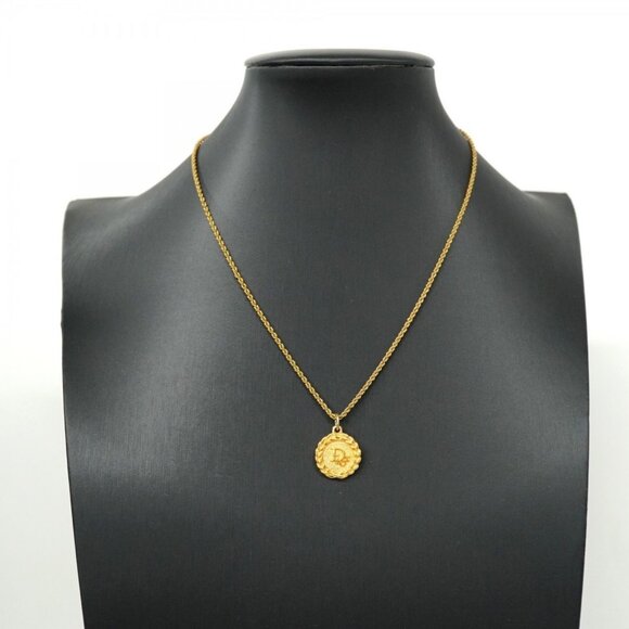 Authentic Christian Dior Vintage DIOR Gold Plated Necklace Medallion - Picture 3 of 8
